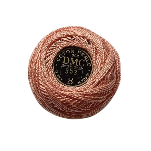 🎯 10 for $10 / DMC Coton Perle Light Coral Color 353 Size 8 Thread - Picture 8 of 11